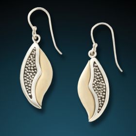 Silver and fossilized mammoth seed pod earrings - <b>Fossilized Mammoth Seed Pods</b>