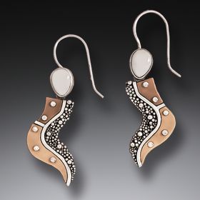 Handmade Silver Fossilized Walrus Tusk Earrings - <b>Free Spirit</b>