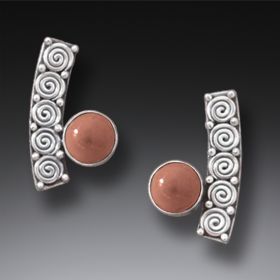 Fossilized Mammoth Ivory Silver Spiral Earrings - <b>Spirals</b>