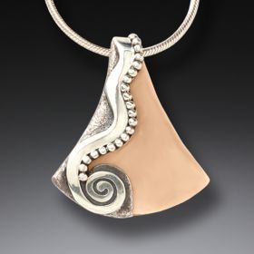 Handmade Silver Fossilized Walrus Tusk Necklace - <b>Life Stream</b>