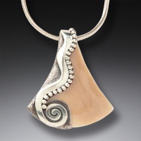 Handmade Silver Mammoth Ivory Necklace - <b>Life Stream</b>
