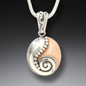 Handmade Silver Fossilized Walrus Tusk Necklace - <b>Life Stream II</b>