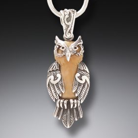 Zealandia owl jewelry silver owl necklace