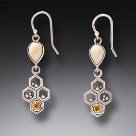 Zealandia bee jewelry bee earrings honeycomb