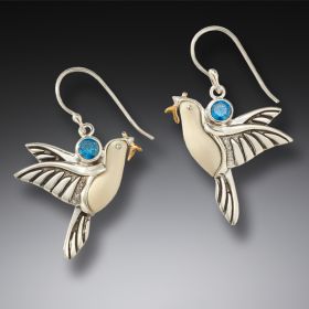 Ancient mammoth ivory dove earrings - <b>Dove Earrings</b>