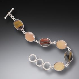 Mammoth Tusk Ivory Tusk Tiger Iron Bracelet, Handmade Silver - <b>Tiger Iron</b>