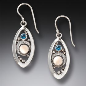 Blue Topaz and Ancient Mammoth Ivory Earrings – <b>Microcosm</b>