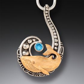 Fossilized Mammoth Ivory Blue Whale Pendant - <b>Blue Whale</b>