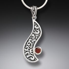 Handmade Silver Garnet Necklace - <b>Heart's Desire</b>
