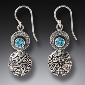 Handmade Silver Blue Topaz Earrings - <b>Dew Drop</b>