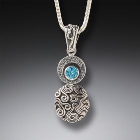 Handmade Silver Blue Topaz Drop Necklace - <b>Dew Drop</b>