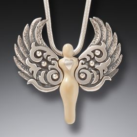 Zealandia silver angel jewelry angel heart pendant