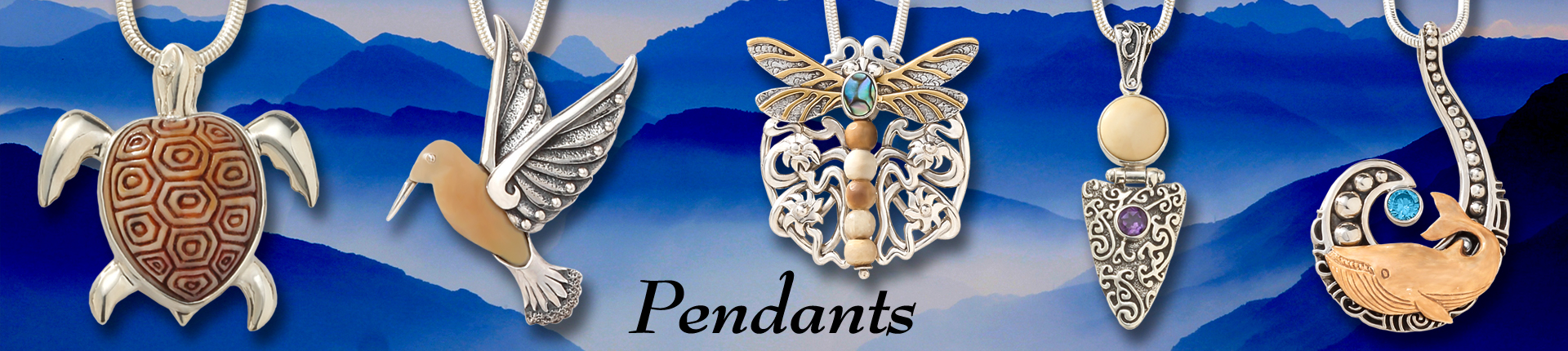 Zealandia sterling silver pendants, fossilized ivory jewelry
