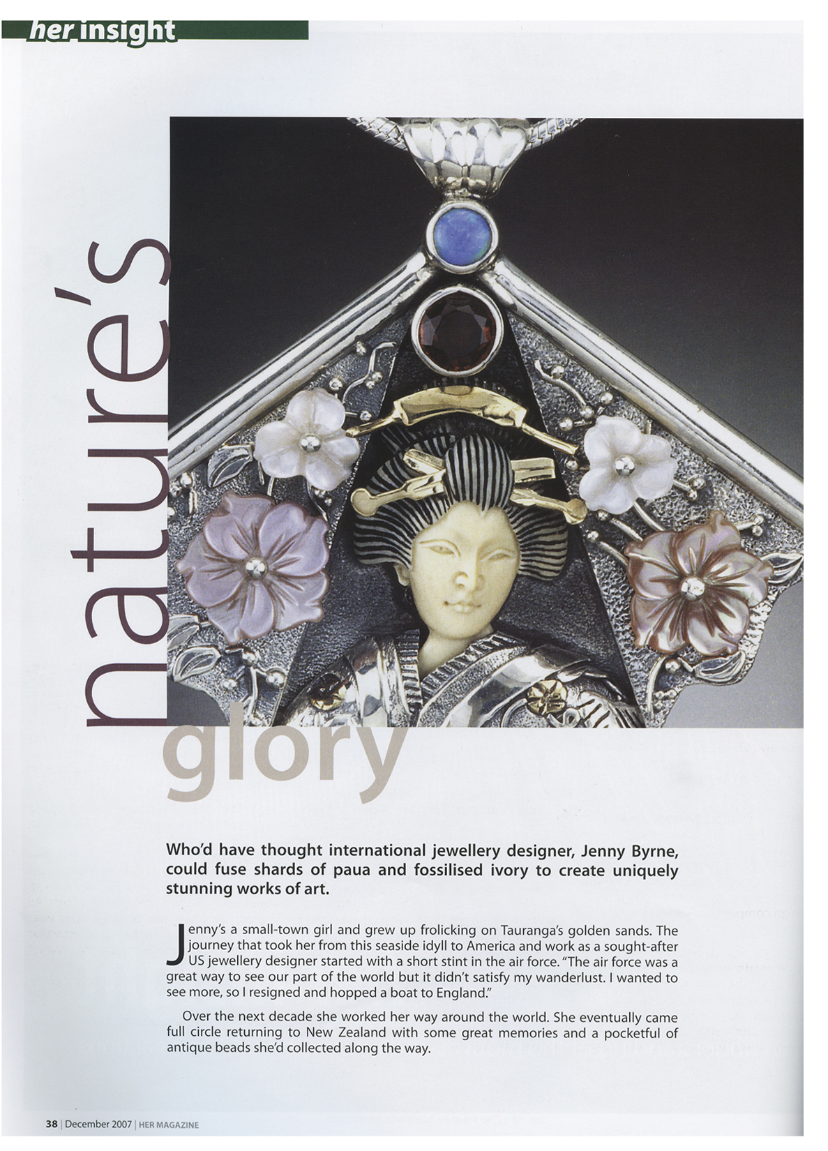 Zealandia jewelry, Jenny Byrne article 1
