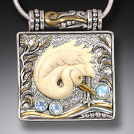 Zealandia Designs bird locket, egret
