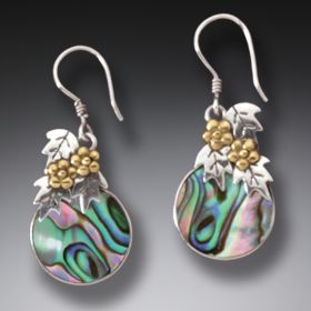 Handmade Silver Paua Earrings with 14kt Gold Fill - After The Flood
