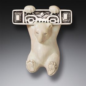 Mammoth Ivory Polar Bear Pin or Pendant