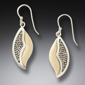 Silver and fossilized mammoth seed pod earrings - Fossilized Mammoth Seed Pods