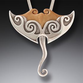 Zealandia sterling silver manta ray pendant