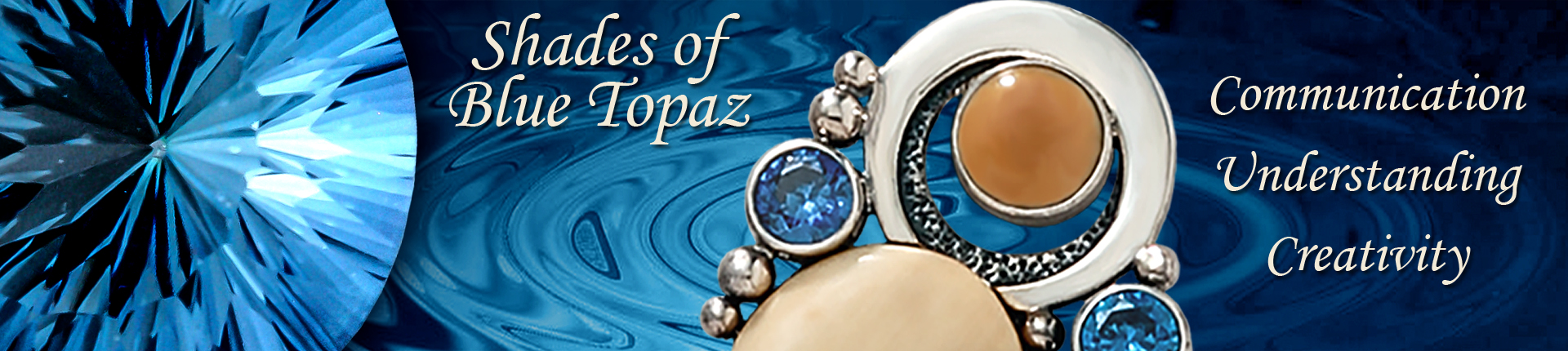silver blue topaz pendant, Zealandia Designs