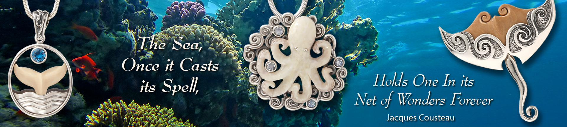 Zealandia oceans jewelry, octopus pendant