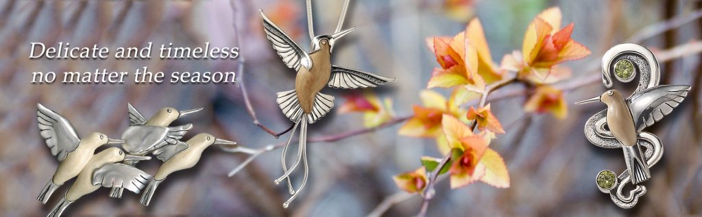 silver hummingbird jewelry, Zealandia Designs
