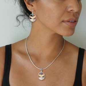 "Whale Song" Earrings and Pendant from our ocean jewelry collection