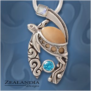 "Wave Rider" Sea turtle pendant from our ocean jewelry collection